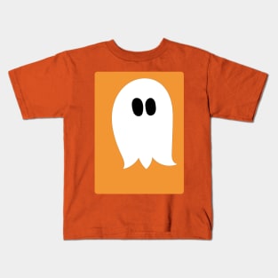 Cute ghost cartoon with BOO text in an orange frame Kids T-Shirt